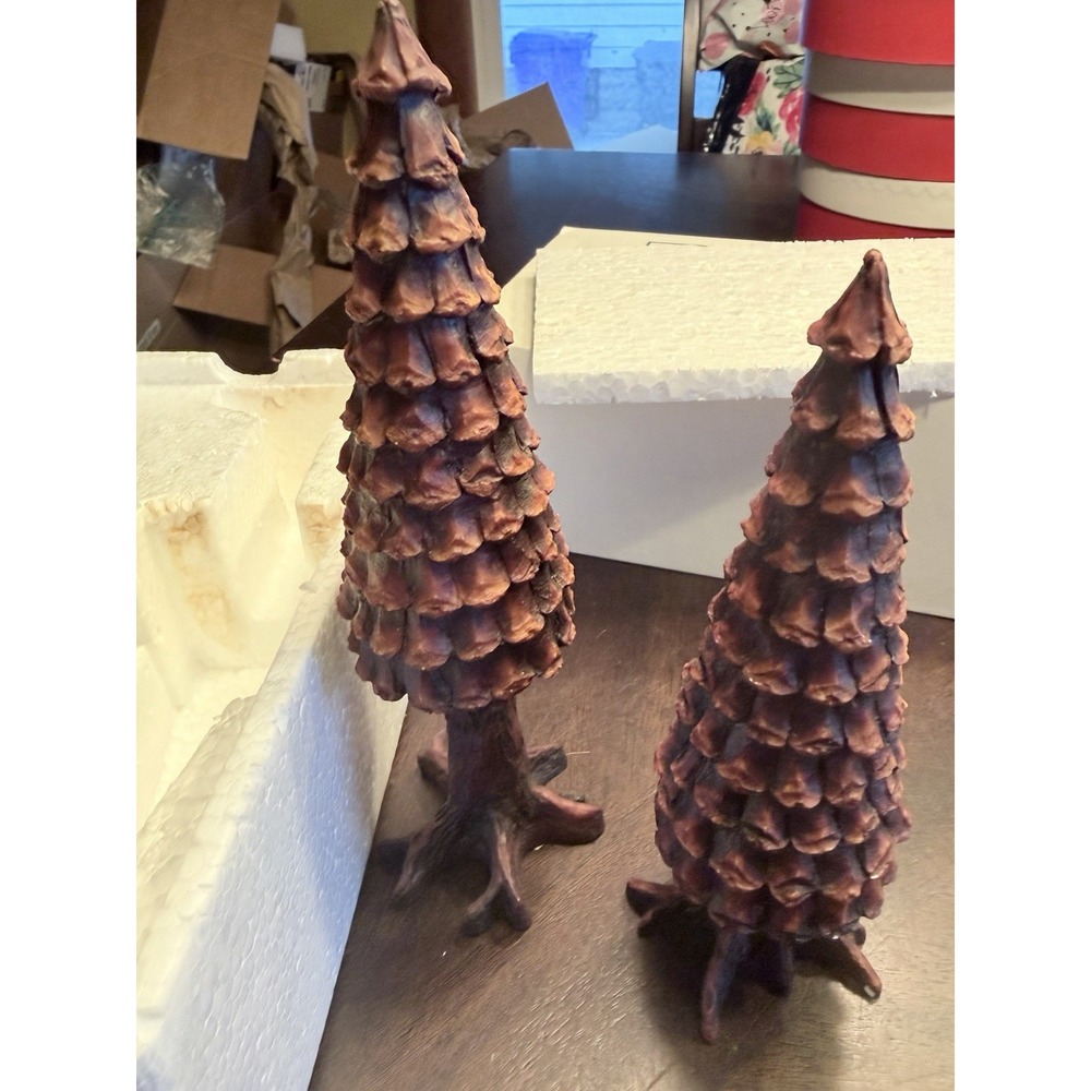 Dept 56 Village Set of 2 Pine Cone Trees 5221-3 original box